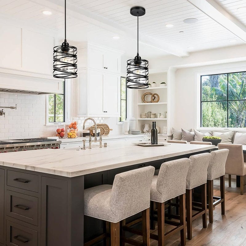 Jasslynn - 3 Pack Black Farmhouse Pendant Light