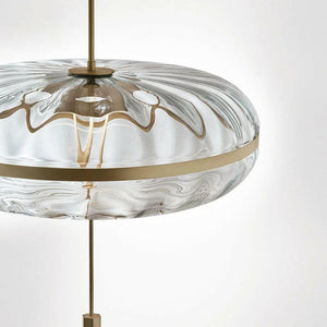 Jolie - Water Ripple Oval Crystal Pendant Light