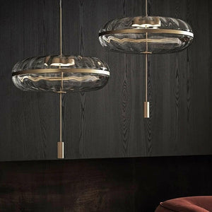 Jolie - Water Ripple Oval Crystal Pendant Light