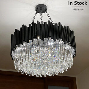 Keerstin - Black Modern Chandelier Lighting For Living Room