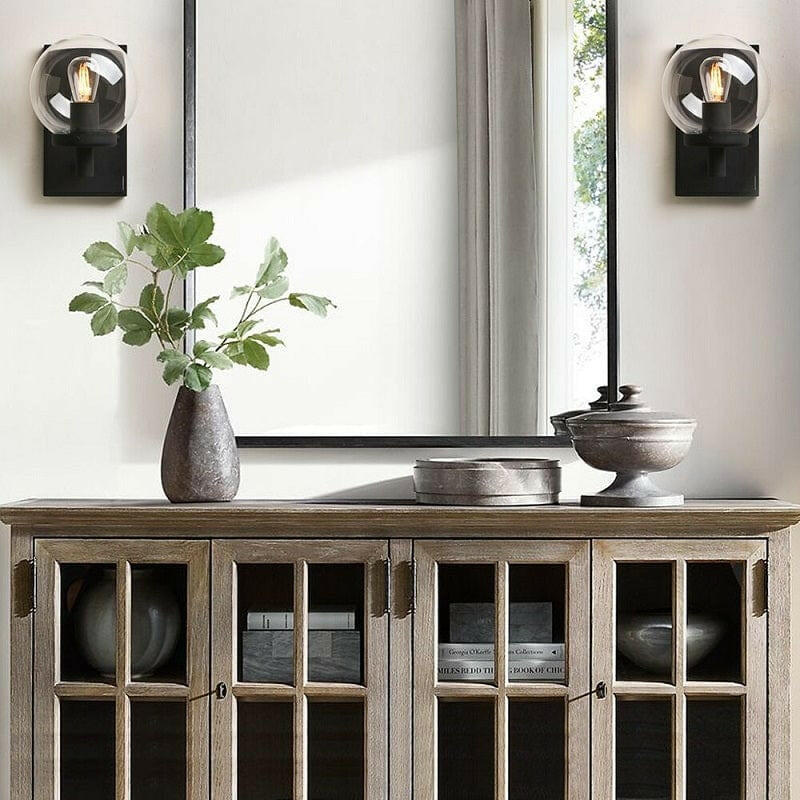 Knud - Industrial Wall Lamp with Glass Globe for Bathroom