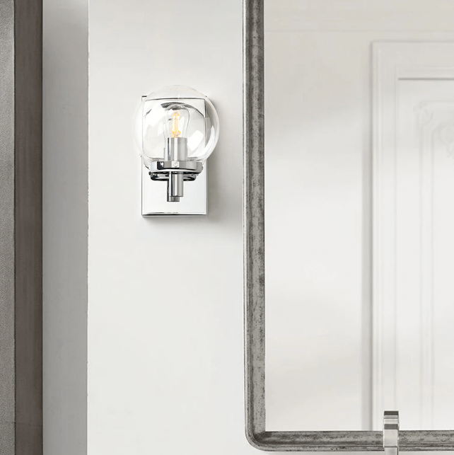 Knud - Industrial Wall Lamp with Glass Globe for Bathroom