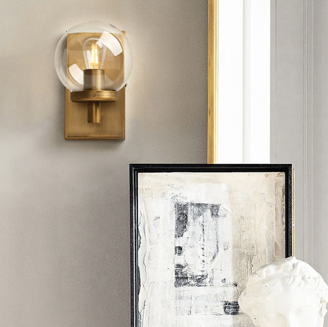 Knud - Industrial Wall Lamp with Glass Globe for Bathroom