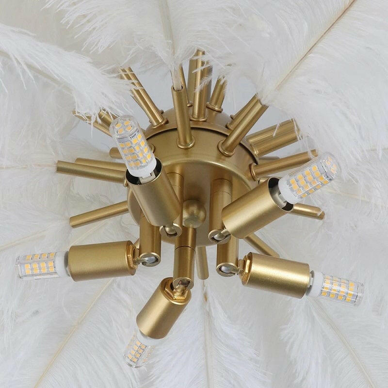 Kristian - Modern White Feather Chandelier