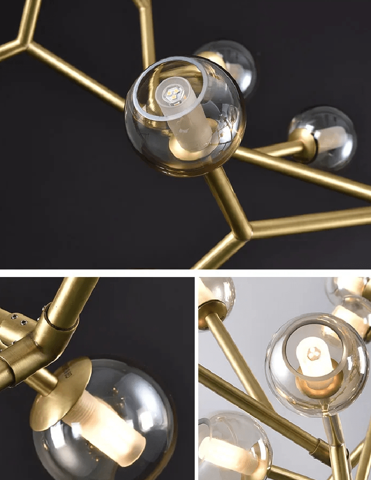 Kyria II – Indoor Pendant Lamp with Gold Finish and Clear Glass