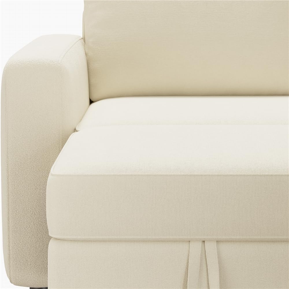 Sectional Sofa L-Shaped Sofa Couch Bed w/Chaise & USB, Reversible Couch Sleeper w/Pull Out Bed & Storage Space Living Room Black | bright&plus.