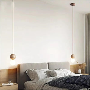 LED Pendant Lamp Cream Stone Style