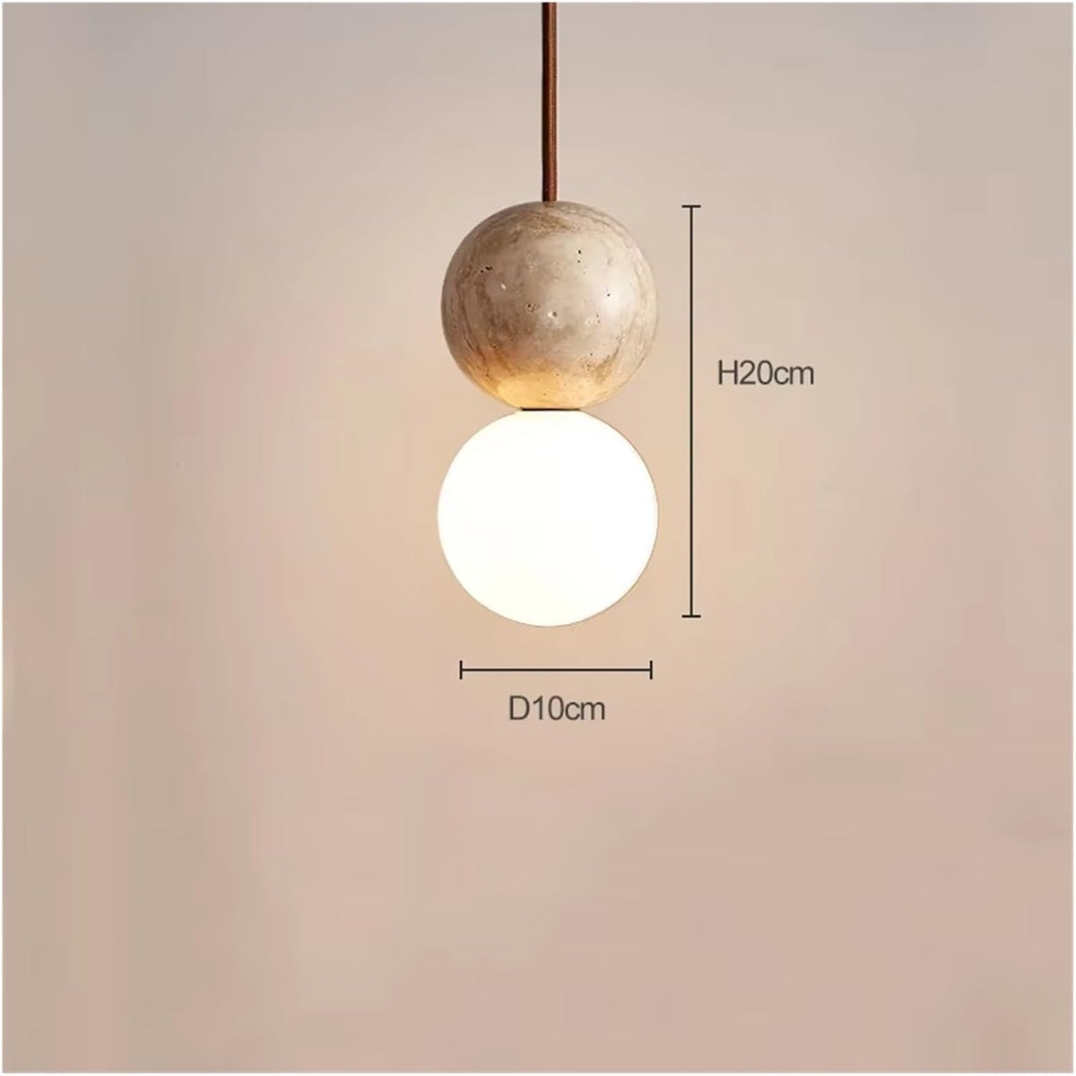 LED Pendant Lamp Cream Stone Style