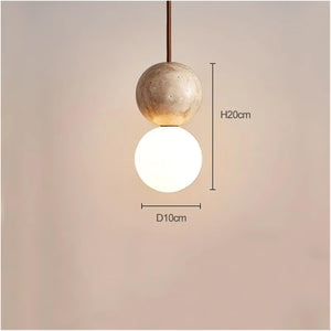 LED Pendant Lamp Cream Stone Style