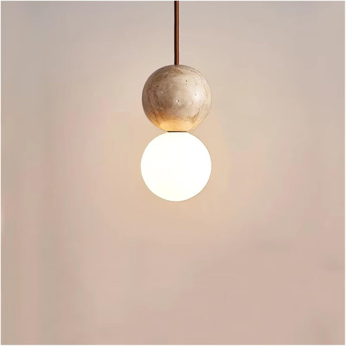 LED Pendant Lamp Cream Stone Style