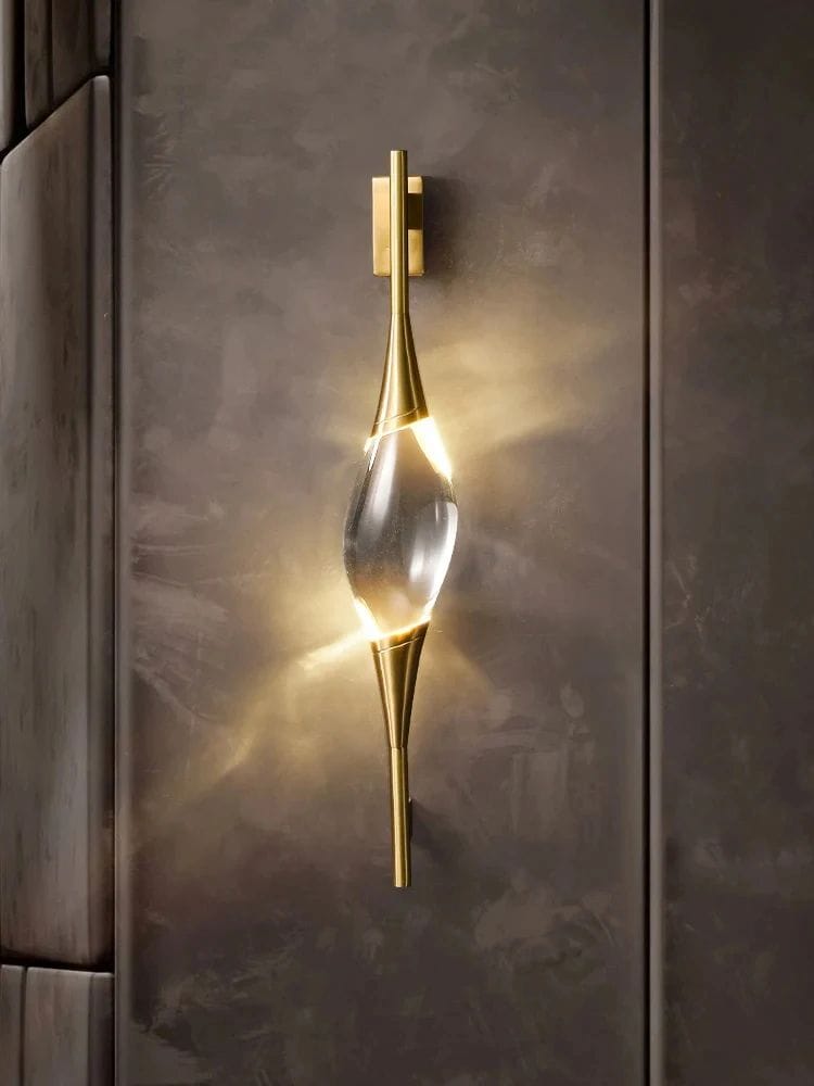 Leap-Modern Wall Light with Teardrop Shape and Crystal