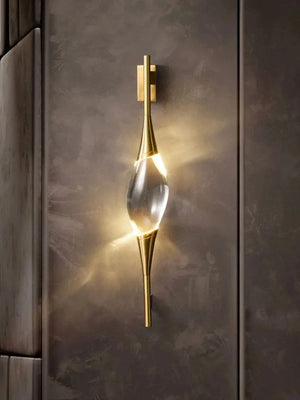 Leap-Modern Wall Light with Teardrop Shape and Crystal