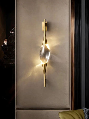 Leap-Modern Wall Light with Teardrop Shape and Crystal