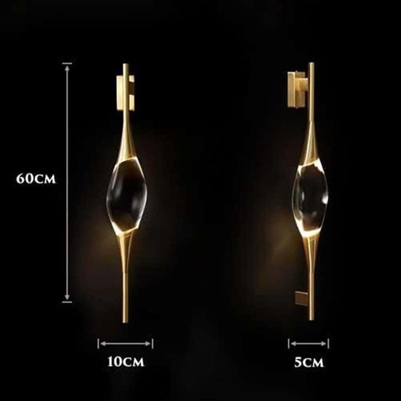 Leap-Modern Wall Light with Teardrop Shape and Crystal