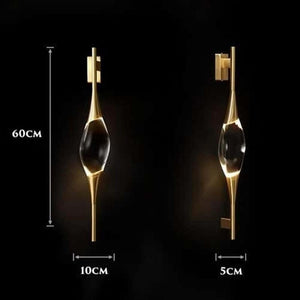 Leap-Modern Wall Light with Teardrop Shape and Crystal