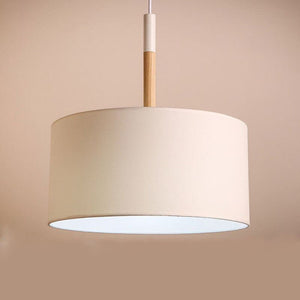 Linka - Solid Wood Light Fixture with Fabric Shade