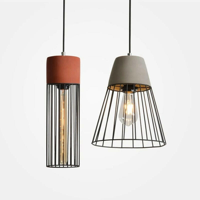 Linnea - Industrial Style Vintage Cement Metal Net Pendant Lights