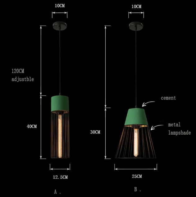 Linnea - Industrial Style Vintage Cement Metal Net Pendant Lights