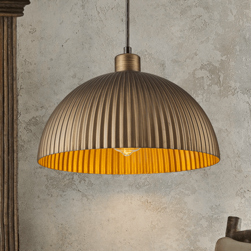 Lozano - Light Single Antique Brass Dome Pendant Light