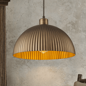 Lozano - Light Single Antique Brass Dome Pendant Light