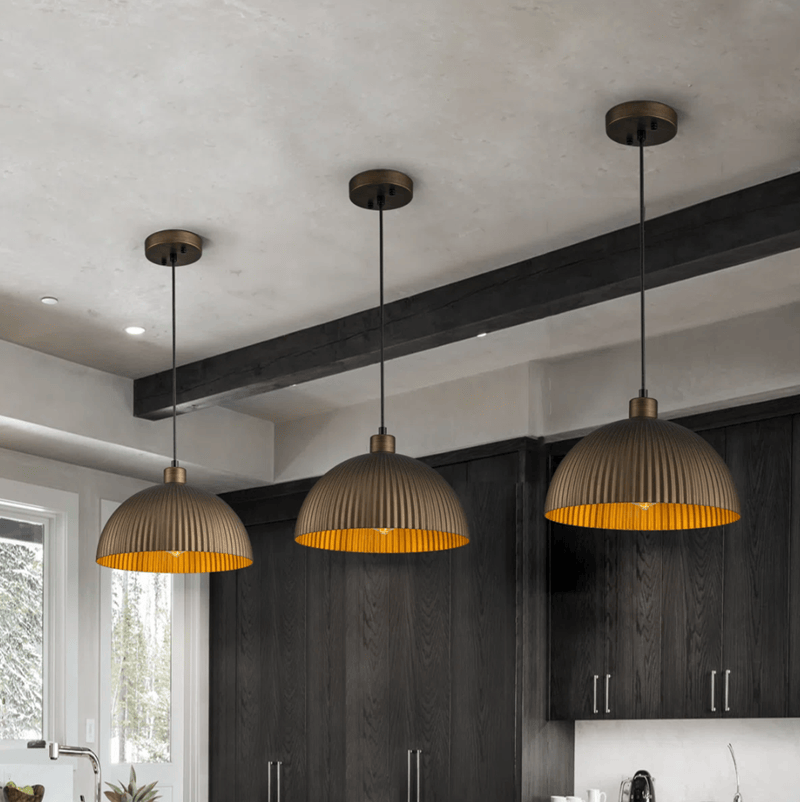 Lozano - Light Single Antique Brass Dome Pendant Light