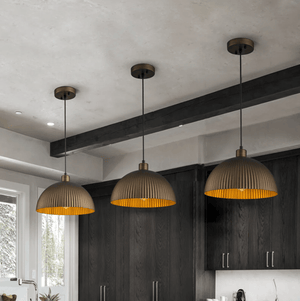 Lozano - Light Single Antique Brass Dome Pendant Light