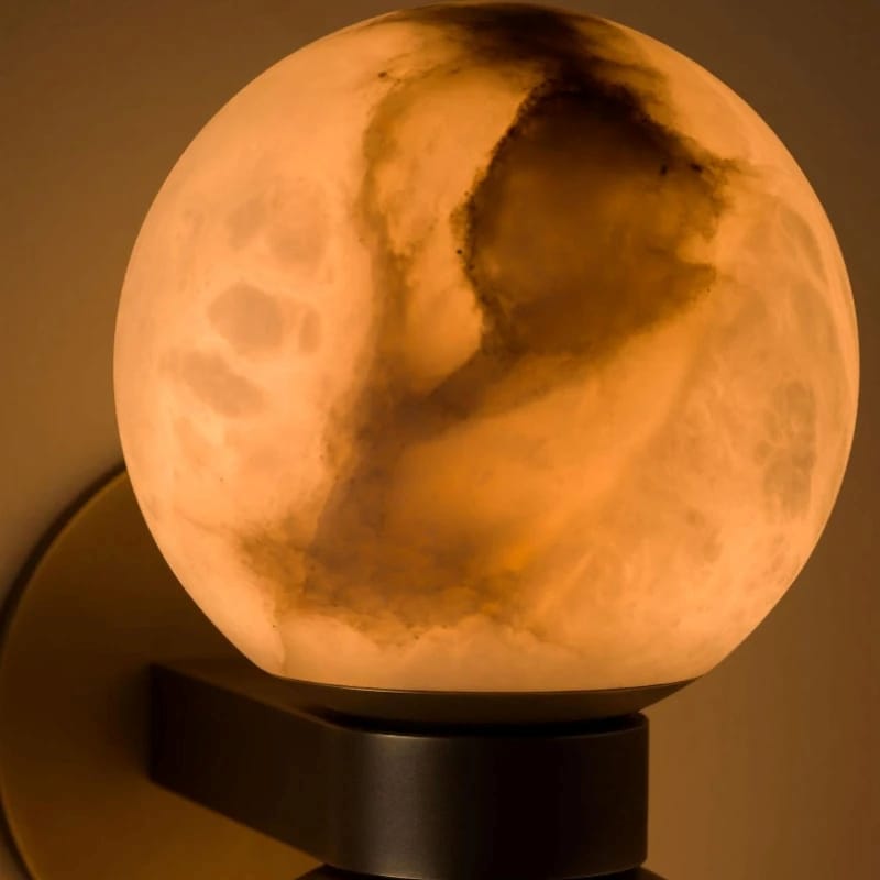 Lush Globe Alabaster Wall Lamp