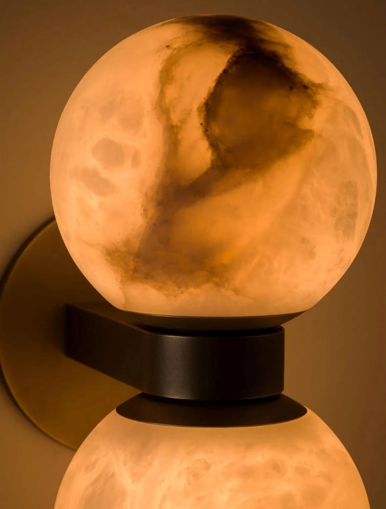 Lush Globe Alabaster Wall Lamp