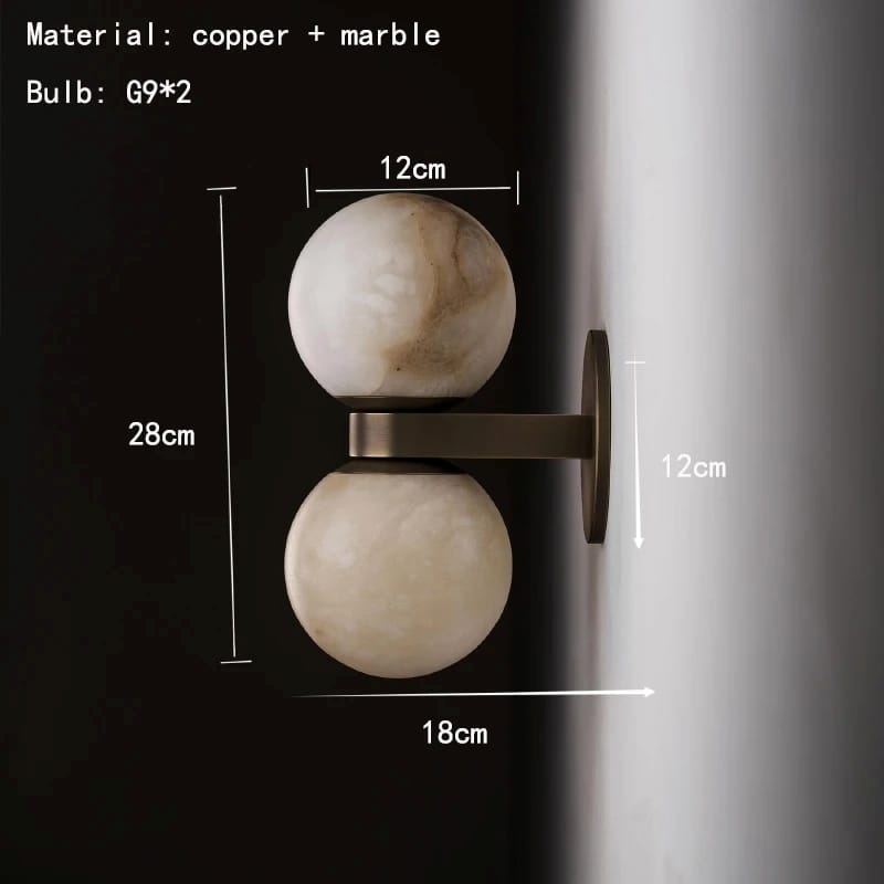 Lush Globe Alabaster Wall Lamp