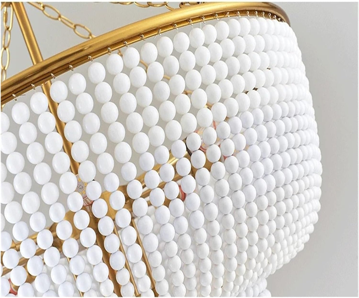 Malthe – Double Height Pendant Lamp with Gold Finish and Glass, 12 lights