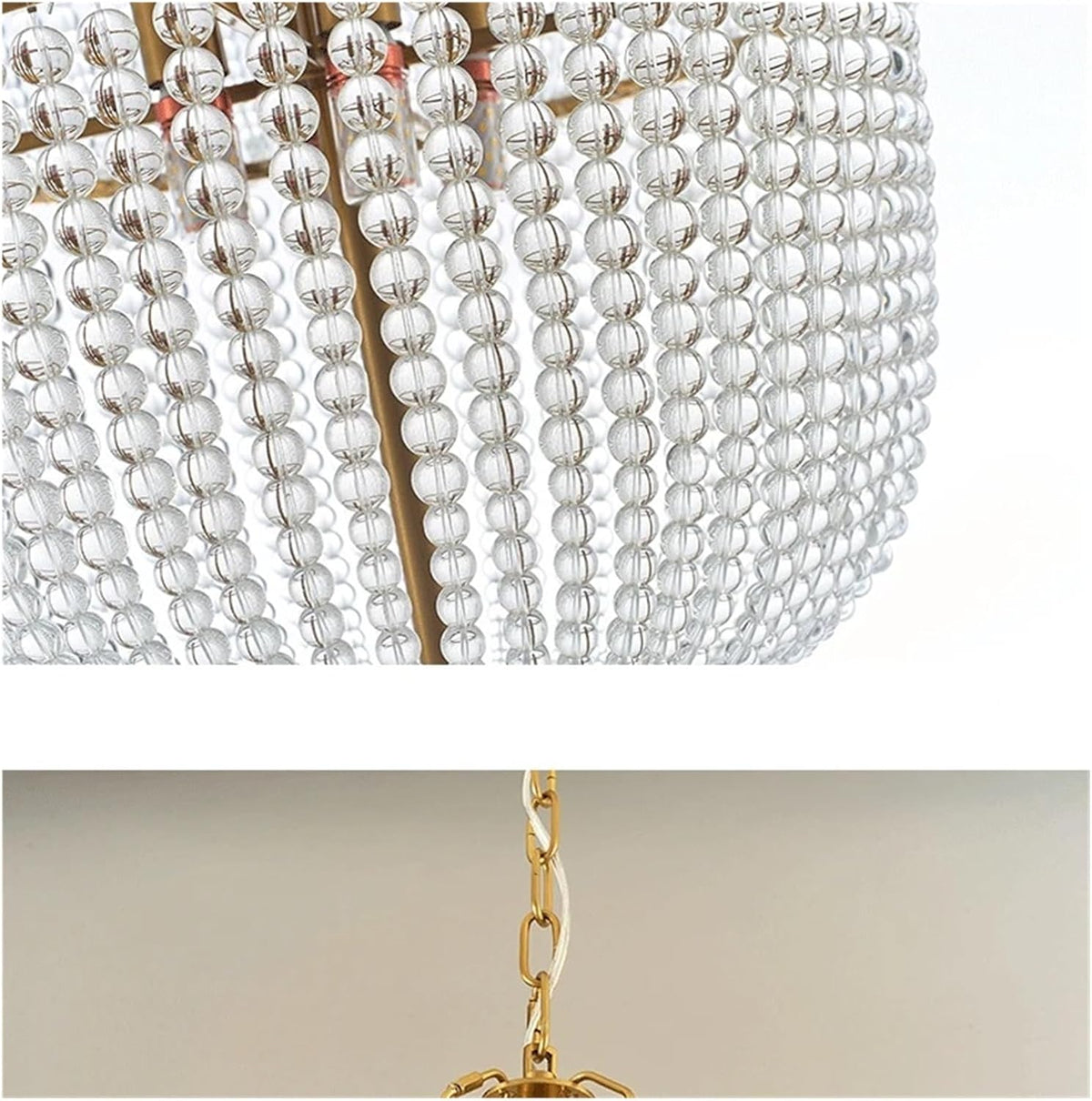 Malthe – Double Height Pendant Lamp with Gold Finish and Glass, 12 lights