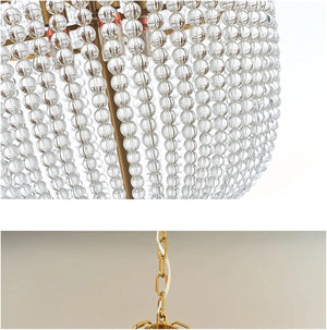 Malthe – Double Height Pendant Lamp with Gold Finish and Glass, 12 lights