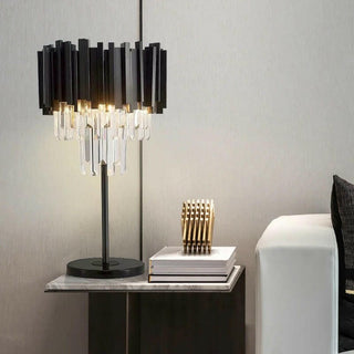 Mattia - Luxury Crystal Table Lamp - Black(Clear Crystal) / Warm light(3000K)