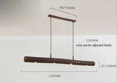 Mey - Rustic Linear Style Pendant Lamp Made of Natural Bamboo