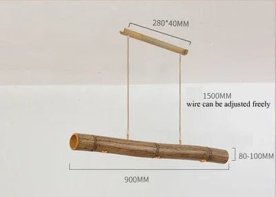 Mey - Rustic Linear Style Pendant Lamp Made of Natural Bamboo