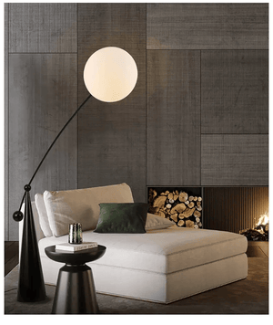 Minimalist Globe Zenith Floor Lamp– E27 Base, Polished Stainless Steel