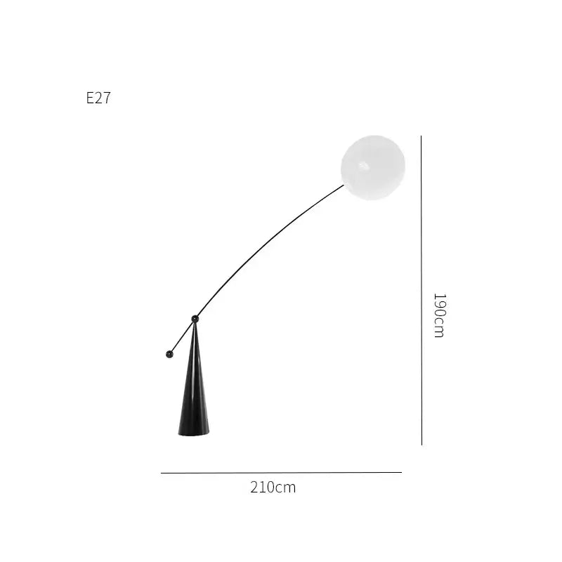 Minimalist Globe Zenith Floor Lamp– E27 Base, Polished Stainless Steel