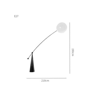 Minimalist Globe Zenith Floor Lamp– E27 Base, Polished Stainless Steel
