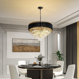 Modern Crystal Chandelier for Dining Room Black and Gold