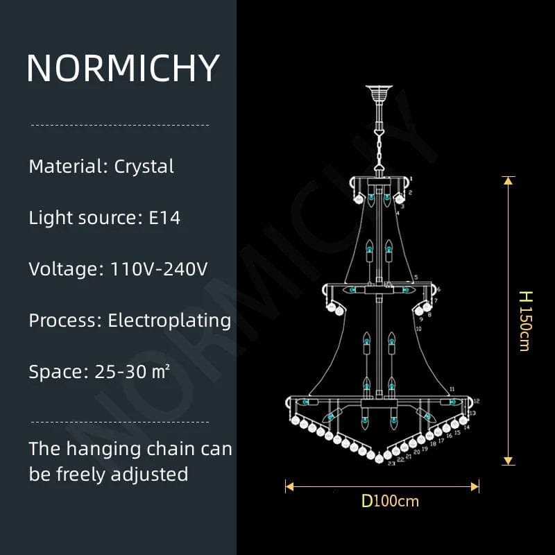Normichy - Modern Crystal Pendant Light for Decoration