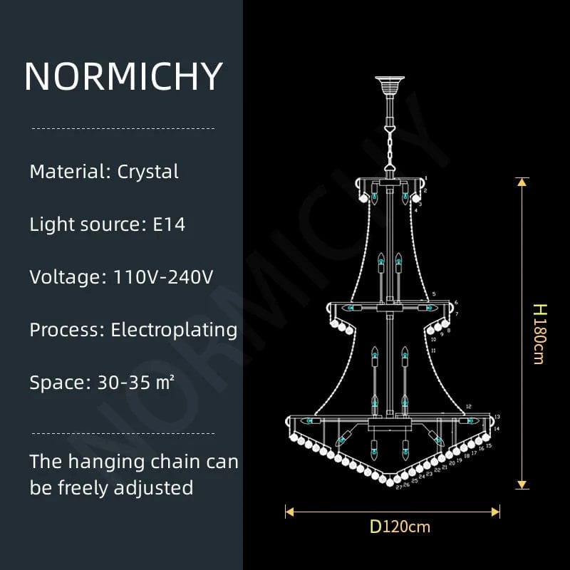 Normichy - Modern Crystal Pendant Light for Decoration