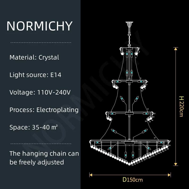 Normichy - Modern Crystal Pendant Light for Decoration