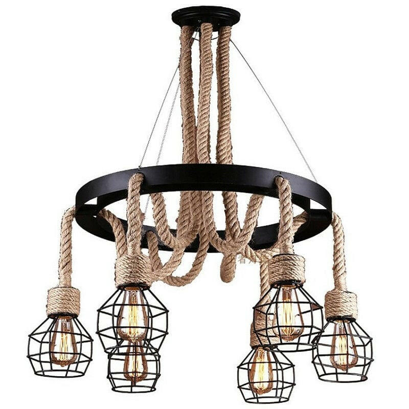 Montana - Vintage Hemp Rope Chandelier