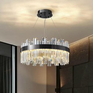 Munire Mae - Luxury Round Crystal Chandelier Compatible with Living Room