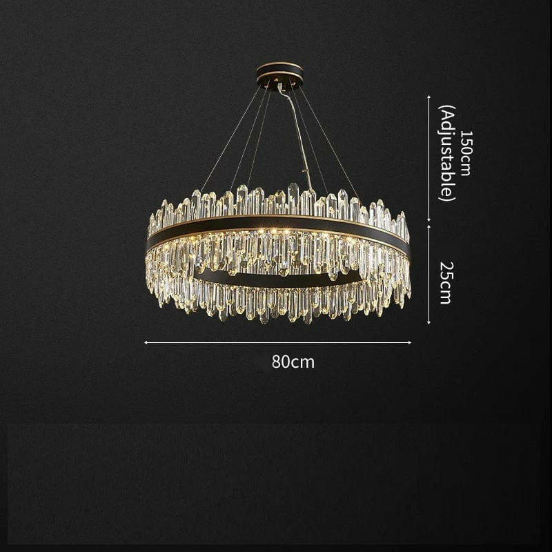 Nathan - Minimalist Atmospheric Black Crystal Chandelier