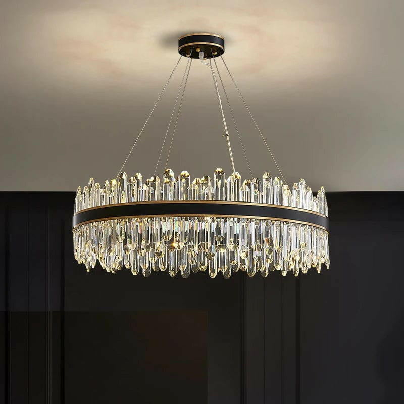 Nathan - Minimalist Atmospheric Black Crystal Chandelier
