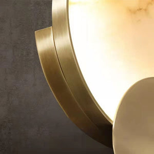 Nordic Round Marble LED Wall Lamp Modern Simple Brass
