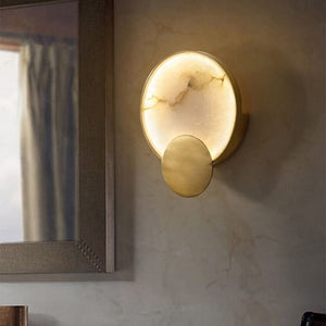 Nordic Round Marble LED Wall Lamp Modern Simple Brass