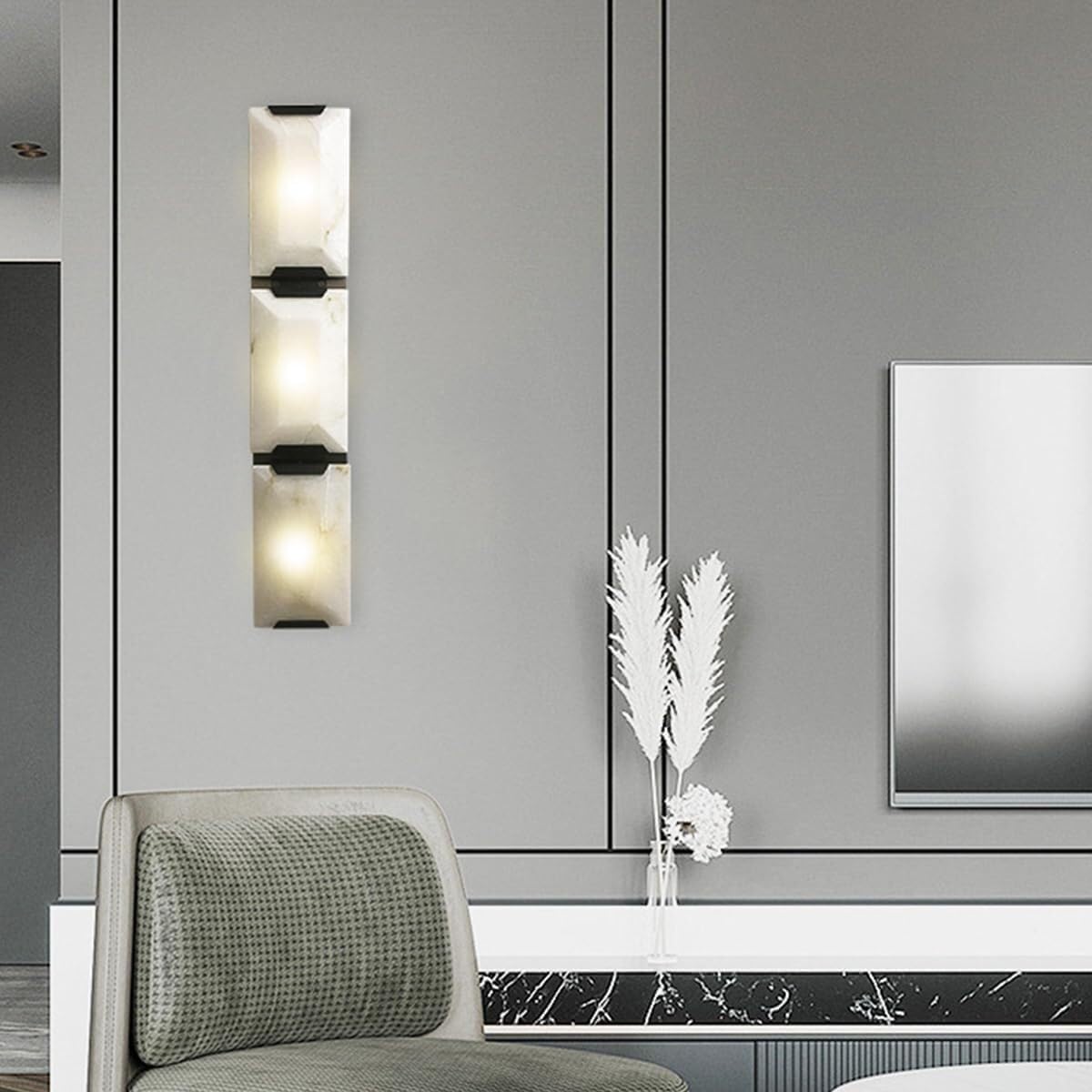 Nordic Style Stone Wall Lamp with Natural Marble Shade