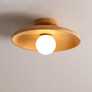 Olav - Wood-colored walnut Ceiling Lamp